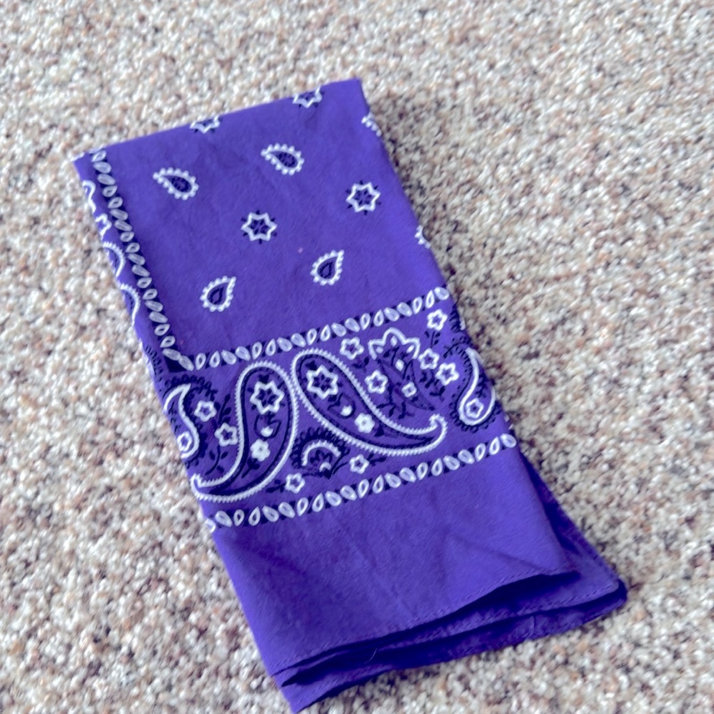 Purple Bandana with Paisley Design - Picture 3 of 3